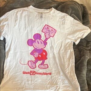 Disney White and Pink Minnie Mouse T-Shirt